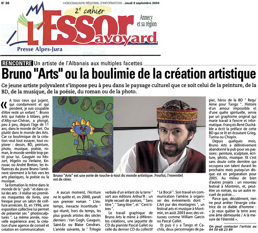 Bruno “Arts” ou la boulimie de la création artistique